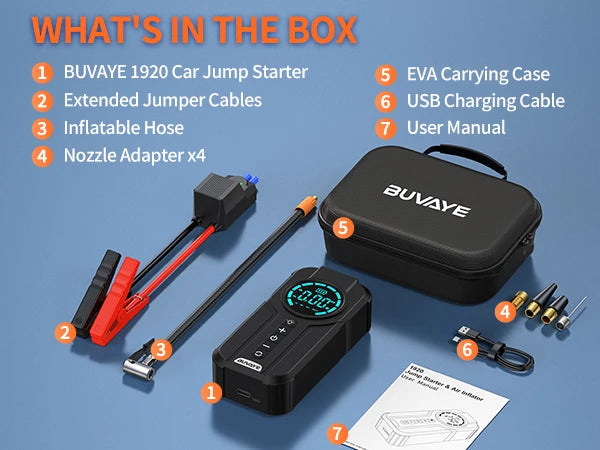 Car Jump Starter with Air Compressor 4 in 1