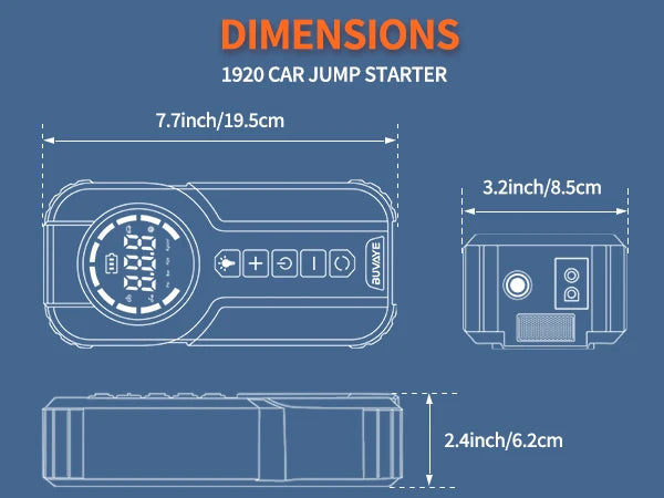 Car Jump Starter with Air Compressor 4 in 1