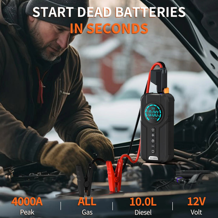 Car Jump Starter with Air Compressor 4 in 1